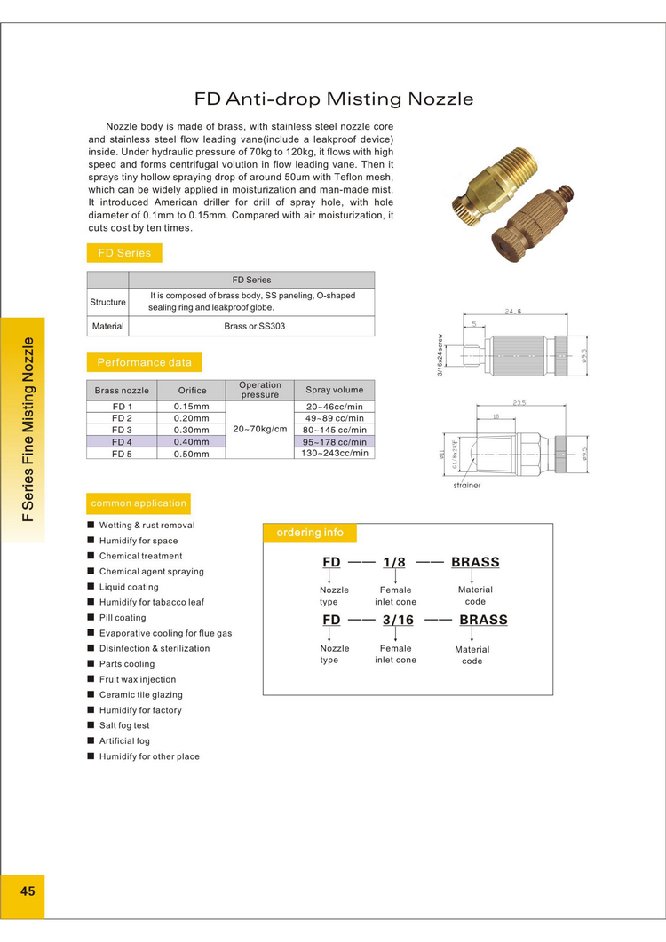 FOG SPRAY NOZZLE